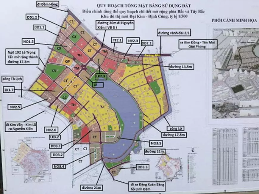 Mặt bằng tổng thể dự án Đại Kim Định Công mở rộng